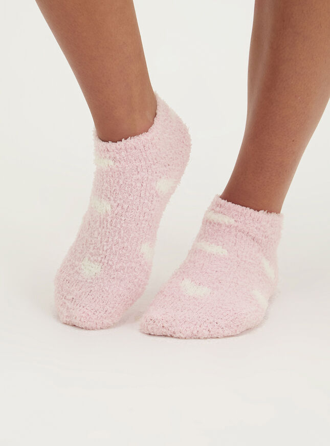 2 pack heart fluffy trainer socks